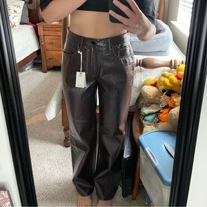 GOOD AMERICAN Good 90s Vinyl Pants in Chestnut Size 6/28 Women’s Pant